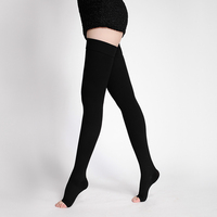 Nouvelles basseurs de compression médicales jusqu'au genou 20-30 mmHg, manchons de compression cuisse, à bout ouvert, à compression graduée pour varices