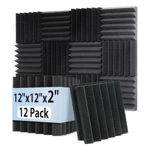 Auslet 12 Gói Cách Âm Studio Nêm <span class=keywords><strong>Acoustic</strong></span> Bọt Tự Dính Cách Âm Tấm Tường - Product Image 1