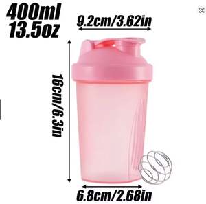 Bouteille de sport en plastique 400 ml avec logo personnalisé, bouteille d'eau de sport pour la salle de sport et l'extérieur avec boule mélangeuse, cadeau promotionnel en gros - Product Image 3