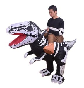 Cheap Wholesale Inflatable Walking Dinosaur Costume Ride the Bone T-Rex Inflatable Clothing for adult