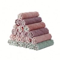Serviette de nettoyage carrée en microfibre double couche, écologique, super absorbante, en microfibre corail, 15x25cm, pour table et cuisine, anti-adhésive, anti-graisse