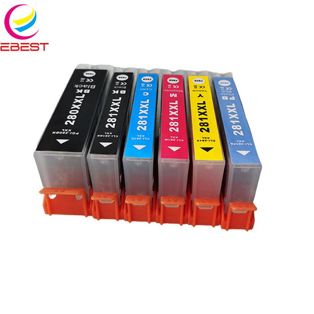 EBEST Compatible 281 PGI 280 XL PGI-280XL PGI280 CLI-281 CLI281 InkJet Ink Cartridge for Canon PIXMA TS8120 TS6120 Printer Parts