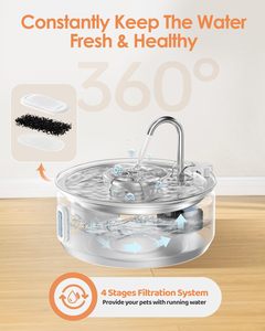 Yükseltildi Cats/108oz paslanmaz çelik Pet su çeşmesi şık otomatik kedi su kasesi dağıtıcı şarj kediler içme kedi - Product Image 4