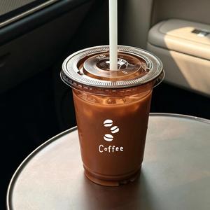 Disposable Custom logo 98mm 500ml Brown clear Pet <b>Plastic</b> <b>Cup</b> Milk Tea Cold <b>Drink</b> Coffee <b>Cup</b> <b>Plastic</b> <b>Cup</b> with Lid - Product Image 2