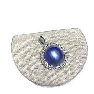 Colgante Wenchi de Perla Azul Cielo Mabei, Cuentas de 16 mm, Diámetro de 22 mm, Engaste de Plata, Dije Redondo Clásico para Uso Diario - Product Image 5