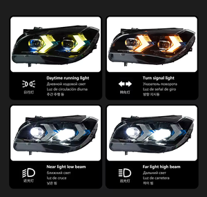 Faro Anteriore per BMW <span class=keywords><strong>X1</strong></span> (<span class=keywords><strong>E84</strong></span>) Anni 2011-2015, Modello G05 Modificato, con Lente a LED 12V 50W e Luci Diurne - Product Image 3