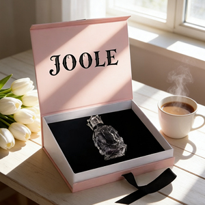 Elegante Caja de Perfume Rosa con Cierre Magnético |   Cinta de Raso para Envolver Regalos, Caja con Impresión UV para Perfumes, Bodas y Día de la Madre - Product Image 1