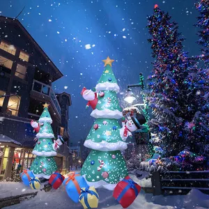 Индивидуальные, 2,4 м, Рождественская елка, надувные, наружные украшения, светодиодная подсветка, гигантская Рождественская елка для праздничных подарков