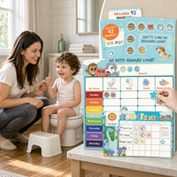 Tableau de récompenses magnétique personnalisé pour enfants avec aimants pour la propreté, tableau effaçable à sec pour l'apprentissage de la propreté des tout-petits