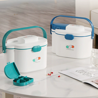 Boîte de rangement en plastique rectangulaire pour la maison et les voyages, trousse de premiers soins, boîte médicale, capacité de 10 kg, 3-6 L, boîte à pilules amovible