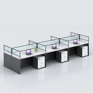 Conjunto de muebles de oficina modulares de lujo personalizables Escritorio de personal de acero de nuevo diseño para solución de espacio de trabajo - Product Image 3