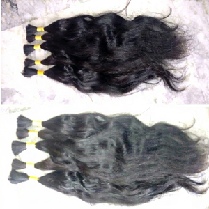 Cabello Remy Indio Virgen Natural Súper Voluminoso. 100g de Tejido Doble a Máquina. Sin procesos artificiales ni de vapor. Para Todos los Colores - Product Image 1
