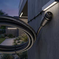 Cable de PVC M16 de 2+3 Pines con Conector Impermeable IP68, 300V 10A 5A, para Iluminación LED de Alta Gama para Exteriores