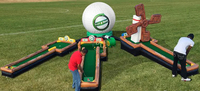 Terrain de mini-golf gonflable commercial à 3/6/9 trous, Crazy Putt, certifié CE, en PVC, garantie 2 ans