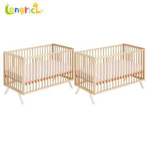 Giường cũi trẻ em có thể chuyển đổi Giường cũi trẻ em có kích thước đôi đáp ứng tiêu chuẩn Châu Âu không độc hại sơn cũi trẻ em giường cũi - Product Image 4