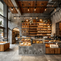 Boulangerie Composite magasin de détail longue bande droite style stratifié ligne droite type présentoir