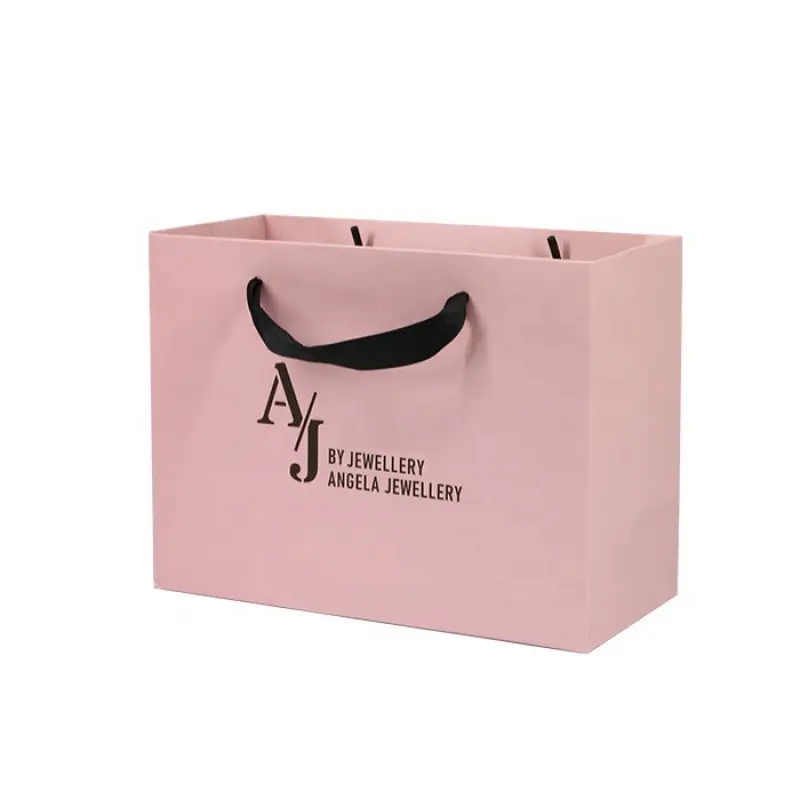 Bolsas de regalo de marca famosa de lujo personalizadas, venta al por mayor, bolsas de papel para compras de ropa con tu propio Logo impreso