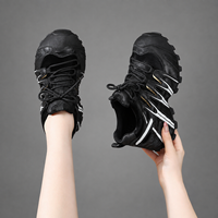 Chaussures décontractées à lacets épais pour femmes, baskets de marche à empeigne superposée, service OEM ODM de personnalisation de la couleur et de l'emballage, toutes saisons