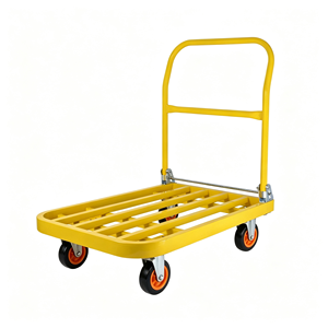 Platform Hand Truck, Heavy Duty Folding Dolly <b>Cart</b> with 360 Degree Swivel <b>Wheels</b>, Collapsible Flatbed <b>Cart</b> for Moving, Warehouse - Product Image 1