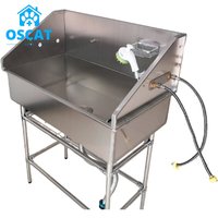 OSCAT Grande baignoire pour chien Piscine de lavage pour animaux de compagnie en acier inoxydable 304 pour toilettage de chiens Équipement vétérinaire pour animaleries