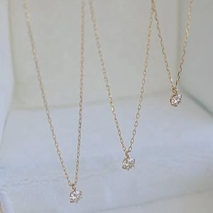 Xinfly Classic 0.15ct Diamond <b>Necklace</b> for Women 6-Claw Setting 18k Gold Fine Jewelry - Product Image 4