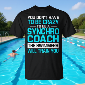 T-shirt à thème natation synchronisée, haut d'entraînement unisexe en coton à manches courtes et col rond - Product Image 3