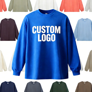 Camiseta de Manga Larga Retro Unisex de Alta Calidad con Logotipo Personalizado, 300G, Estilo Vintage, Corte Holgado, Transferencia Térmica, ODM, Poliéster/Algodón - Product Image 3