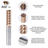 Fraise en bout plate en carbure à 6 cannelures de la série H 10MM avec revêtement TiSiXN-Fraise CNC de haute qualité pour l'usinage des métaux