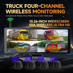 Sistema de Cámara DVR Inalámbrica para Camiones de 10.26 Pulgadas, Pantalla Inteligente con Vista Dividida en 4, Grabación en Bucle, Sobrescripción Automática de Grabaciones, Almacenamiento de Video para Camiones/RV - Product Image 2