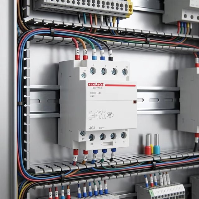 Delixi CDCH8s Household AC Contactor | 2P 4P 16A-63A | 230V Modular Contactor for Smart Home DIN Rail