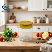 Bouteille shaker en plastique PET pour épices 150ml 200ml 330ml, sel, poivre, piment, avec couvercle à clapet doré, pour la cuisine