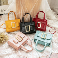 Sac à main bandoulière pour femme, petit carré, motif pierre, nouveau modèle 2024, motif crocodile, fermeture éclair, PU, vente en gros d'usine