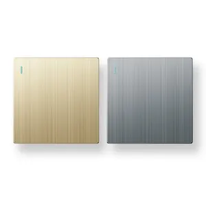 SPKM wholesale price UK standard ultra-thin new design brushed PC panel 10A wall home light switch and socket