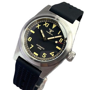 Montre de luxe avec cadran en verre saphir, 38mm, 5 fuseaux horaires, style californie, étanche à 20 bars, NH35, art moissonite, montre de poche - Product Image 5