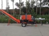 RIMA RM7 20T, Motor de 15 HP, Motosierra de 18 Pulgadas, Capacidad de Corte de 20 Toneladas, Diámetro Máximo de Tronco de 38 cm, Elevador Transportador, Procesador de Leña