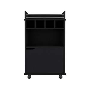 Kinsley DB Black <b>Storage</b> <b>Cart</b> Elegant Bar <b>Cart</b> for Living Room - Product Image 2