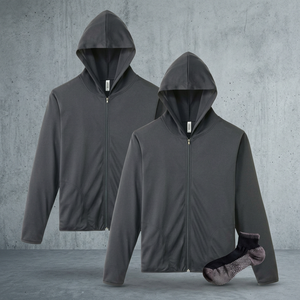 Ensemble de survêtements pour hommes et garçons en polyester/coton réfléchissant de haute qualité, style décontracté automne, avec veste zippée et sweat à capuche - Product Image 3