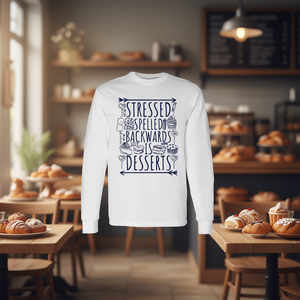 Camiseta de manga larga con diseño de la palabra 'Desserts' escrita al revés y la frase 'Sweet Love Sign' - Product Image 3