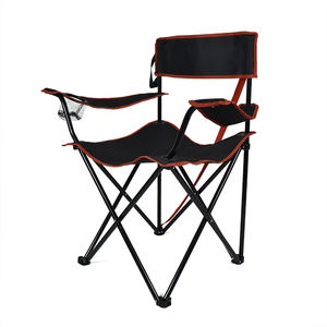 كرسي تخييم فردي قابل للطي بري بتصميم جديد من معدن الحديد والخشب الصلب للاستخدام الخارجي - Product Image 2