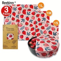 Eten-veilige herbruikbare bijenwas voedselwraps met fruitmotieven, bijenwasdoek, gepersonaliseerde aanpassing, milieuvriendelijke bijenwas voedselwraps