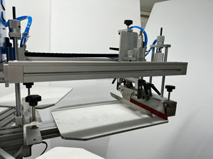 เครื่องพิมพ์สกรีนเสื้อยืดแบบหมุนอัตโนมัติ <span class=keywords><strong>2</strong></span> สี <span class=keywords><strong>8</strong></span> สถานี สำหรับพิมพ์โลโก้ขนาดเล็ก ป้าย ถุงสินค้า - Product Image 4