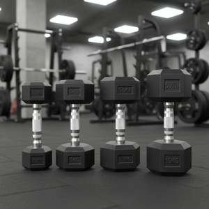 Haltères hexagonaux recouverts de caoutchouc pour la remise en forme à domicile, exercices pour tout le <span class=keywords><strong>corps</strong></span>, relaxation musculaire - Product Image 5