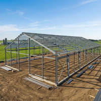 Bâtiment industriel préfabriqué en métal, structure en acier, hangar pour atelier, remise, abri pour voitures, poulailler/cabane à canards/vaches/porcs