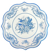 Service de vaisselle jetable en porcelaine bleu et blanc de style rétro chinois pour fêtes, dîners, mariages, décorations de table