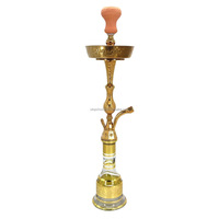 En stock Hubbly Bubbly Sheesha Smoke Hukka Chicha Glass gold Egyptian Hookah Airplane box packaging shisha set
