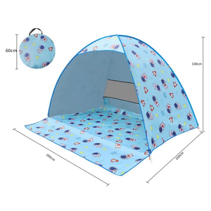 Carpa de Playa para Niños Tupi Auto Pop, Diseño de Astronauta de Dibujos Animados, Protección UV, Refugio Solar Impermeable, Portátil, para Jugar al Aire Libre, Picnic, Camping - Product Image 5