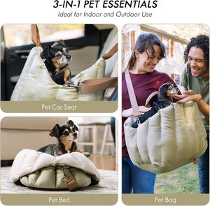 Siège de voiture pour petit chien 3 en 1, lit, sac de transport pour animaux de compagnie, pour l'intérieur et l'extérieur, siège de voiture pour chien antidérapant - Product Image 5