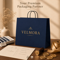 Sac cadeau en papier kraft scellé sur trois côtés CRD Luxury - Design plat durable, taille et couleur personnalisables, emballage écologique et recyclable