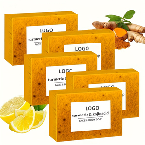 Savon Solide Naturel au Curcuma et Citron, Antiseptique, Anti-Acné, au <span class=keywords><strong>Lait</strong></span> de Chèvre, Éclaircissant, Fait Main, à l'Avoine, <span class=keywords><strong>pour</strong></span> le Visage et le Corps - Product Image 2