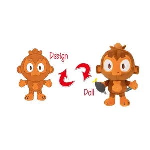 Nuovo Design Logo personalizzato Design simpatico animale bambola scimmia mascotte farcito bambino morbido peluche